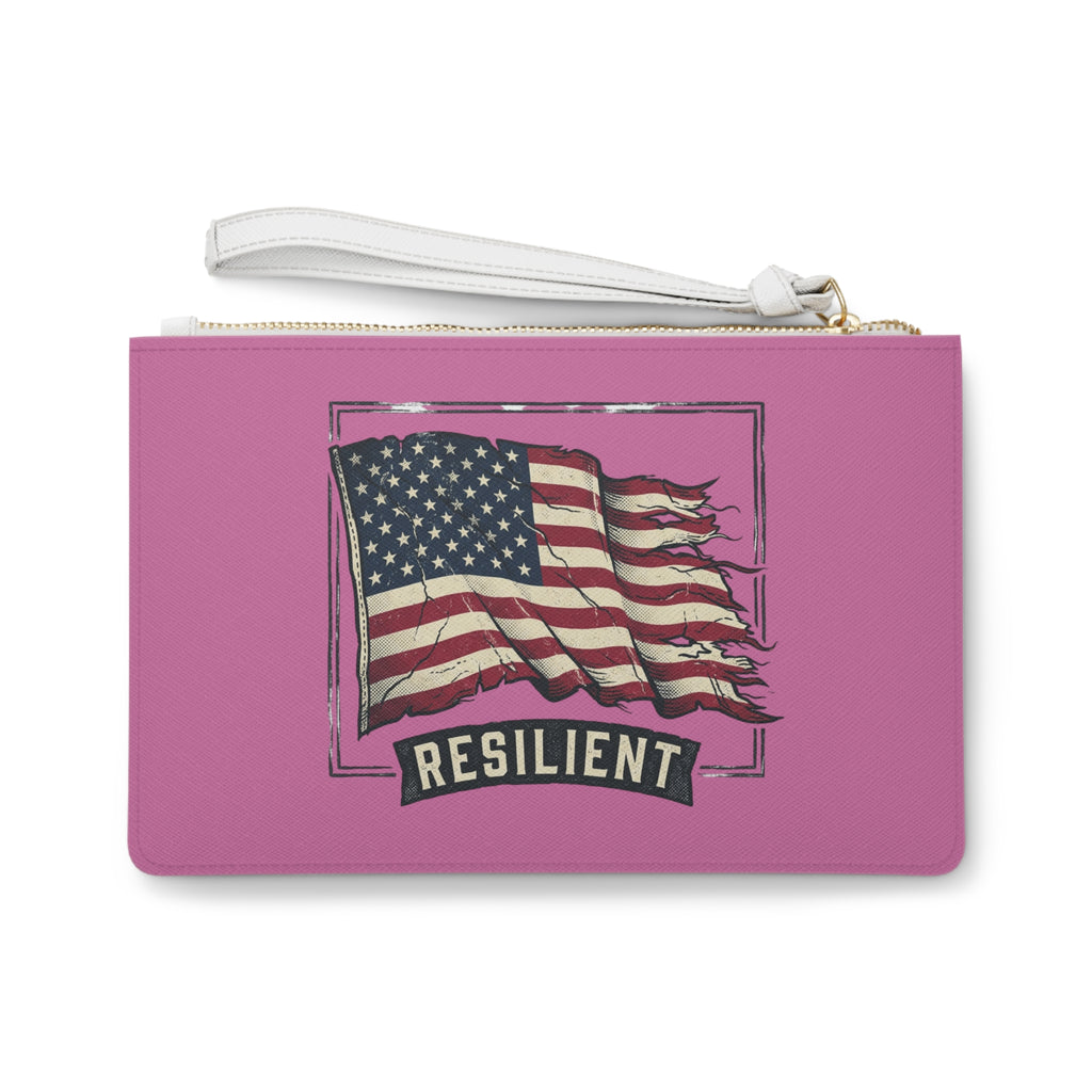 PTSD Awareness Resilient Flag Clutch Bag — "Not All Wounds Are Visible" Support Wristlet