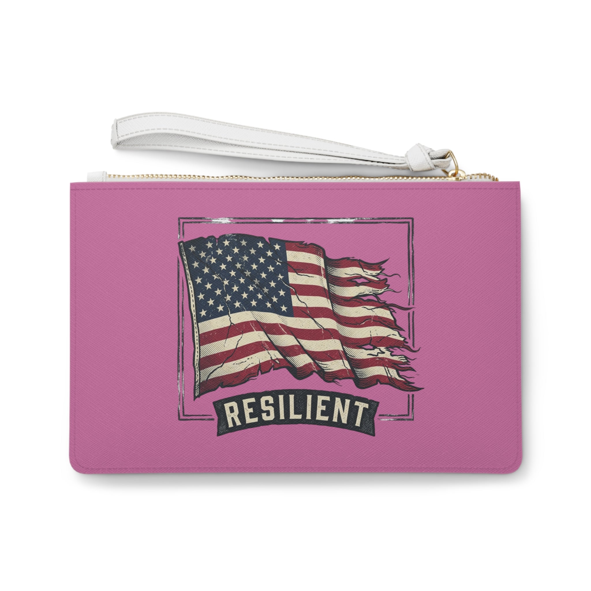 PTSD Awareness Resilient Flag Clutch Bag — "Not All Wounds Are Visible" Support Wristlet