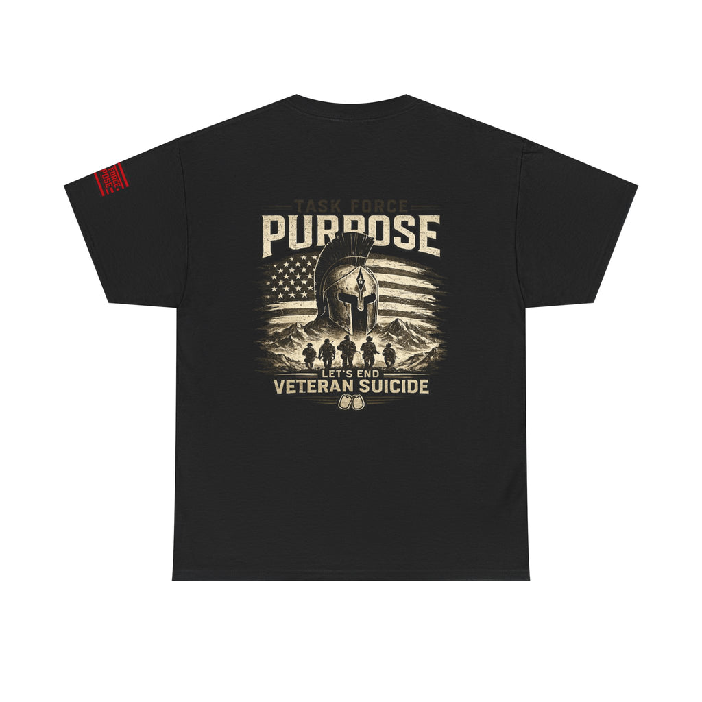 Veteran Support Tee — "Task Force Purpose: Let's End Veteran Suicide" Cotton Shirt