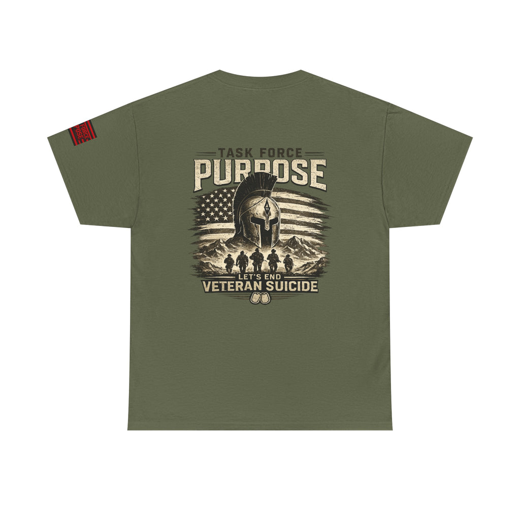 Veteran Support Tee — "Task Force Purpose: Let's End Veteran Suicide" Cotton Shirt