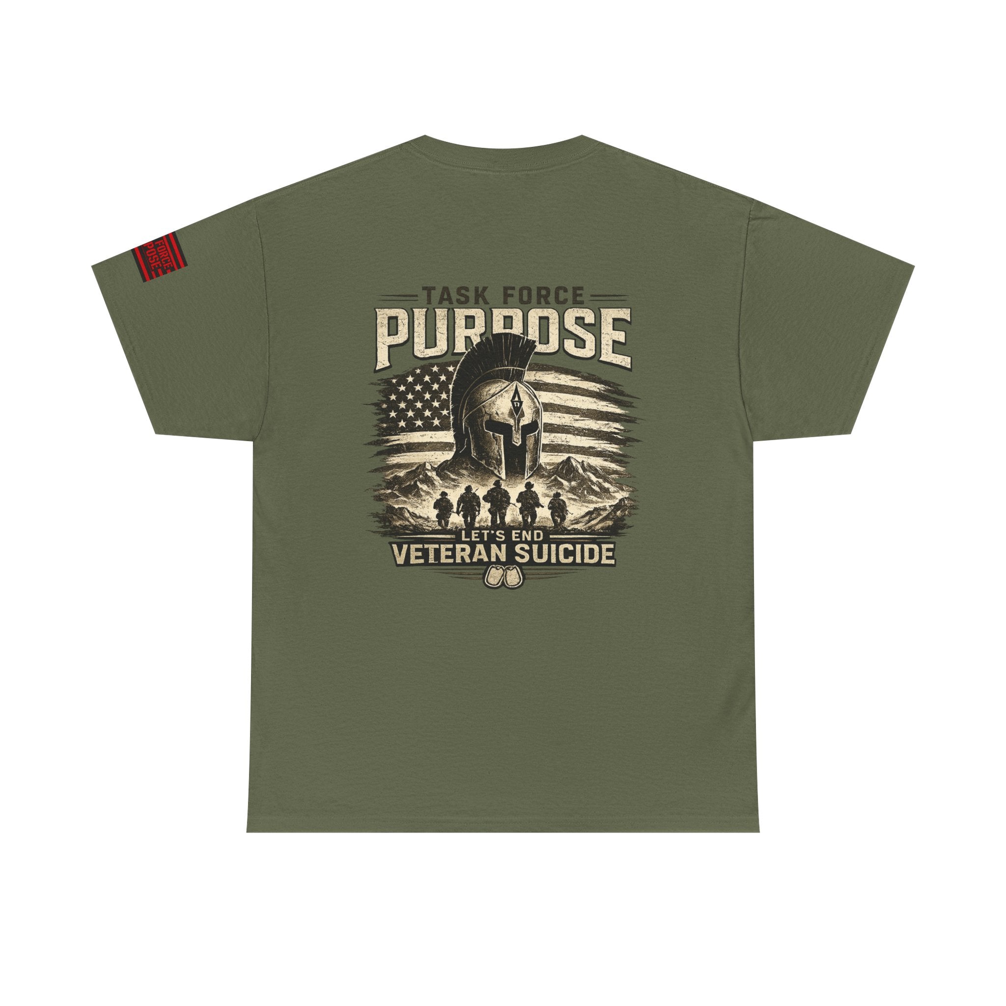 Veteran Support Tee — "Task Force Purpose: Let's End Veteran Suicide" Cotton Shirt