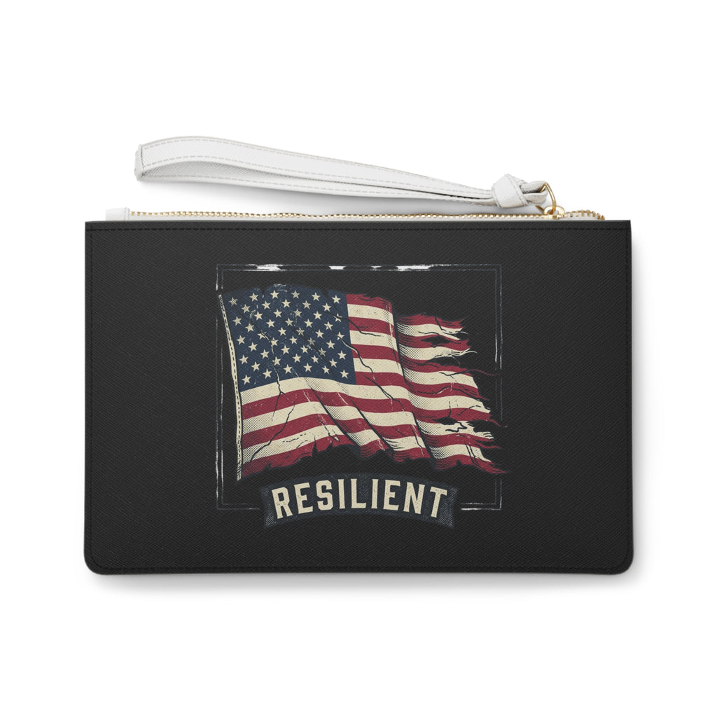 Task Force Purpose Clutch — "Defeating PTSD and Suicide" Military Veteran Wristlet (Resilient American Flag)