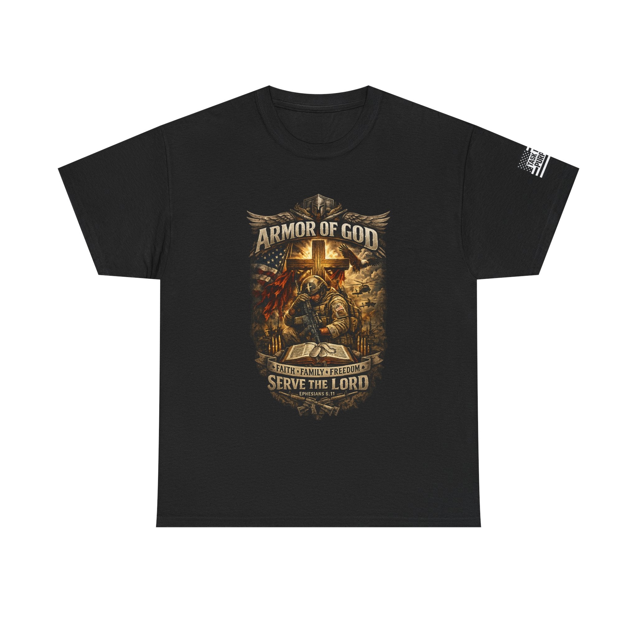 Armor of God T-Shirt — Christian Faith Tee “Serve the Lord”