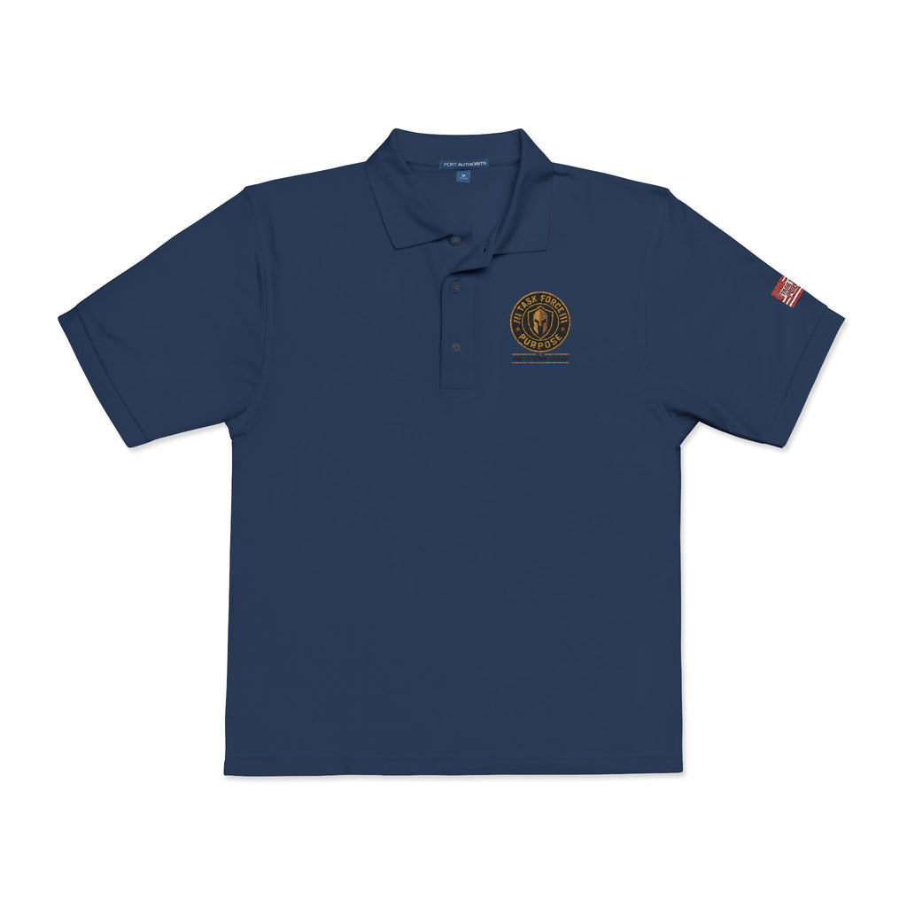 Embroidered Task Force Purpose Crest Polo Shirt — Classic Casual Work & Golf Tee