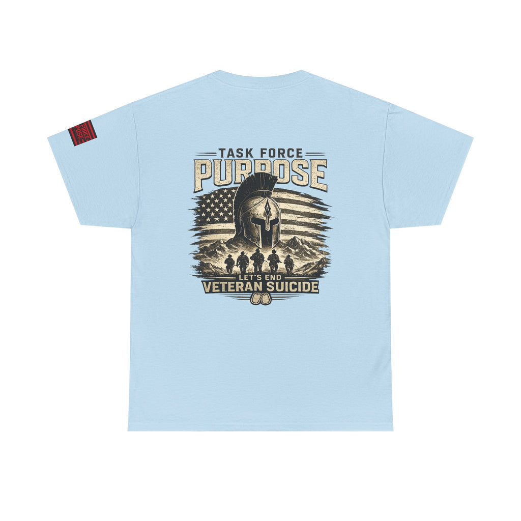 Veteran Support Tee — "Task Force Purpose: Let's End Veteran Suicide" Cotton Shirt