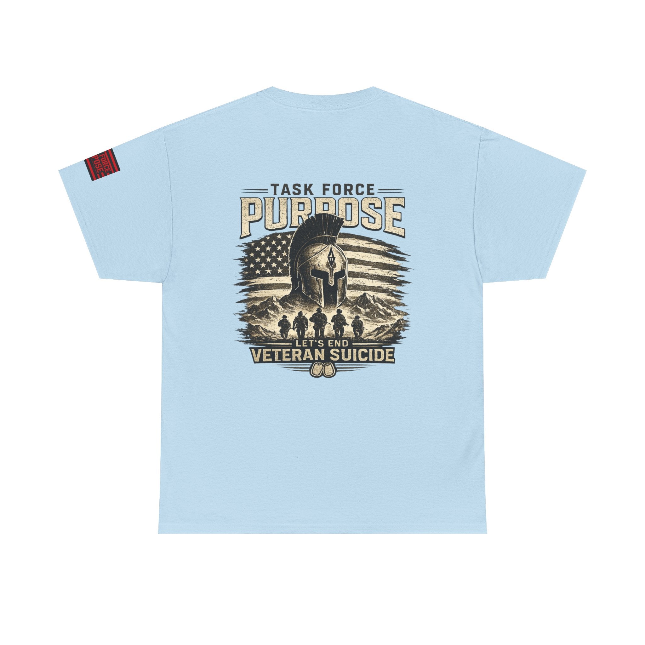 Veteran Support Tee — "Task Force Purpose: Let's End Veteran Suicide" Cotton Shirt