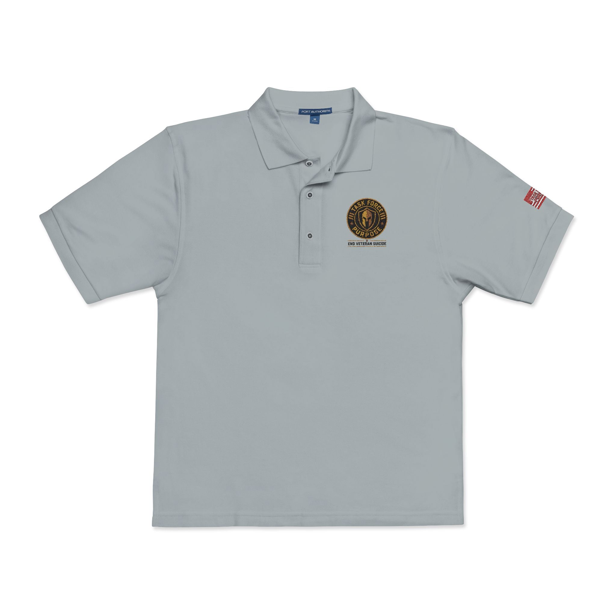 Embroidered Task Force Purpose Crest Polo Shirt — Classic Casual Work & Golf Tee