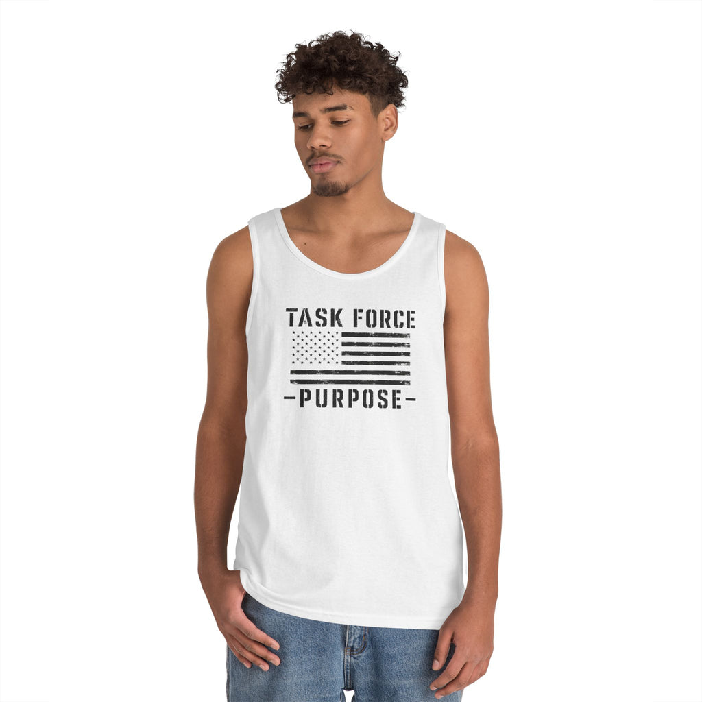 Veteran Support Tank Top — “Task Force Purpose” Flag & “Not All Wounds Are Visible” Skull Back