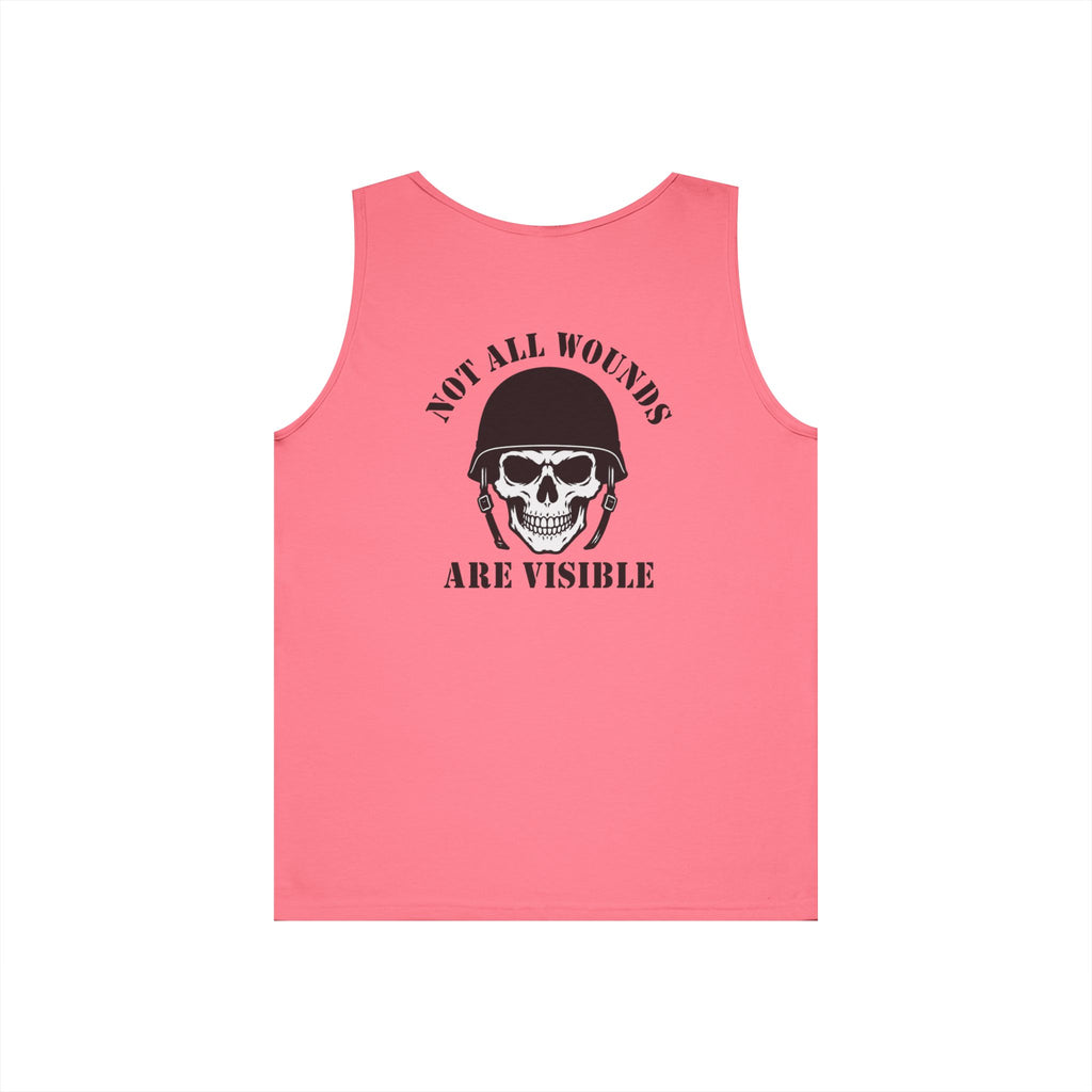 Veteran Support Tank Top — “Task Force Purpose” Flag & “Not All Wounds Are Visible” Skull Back