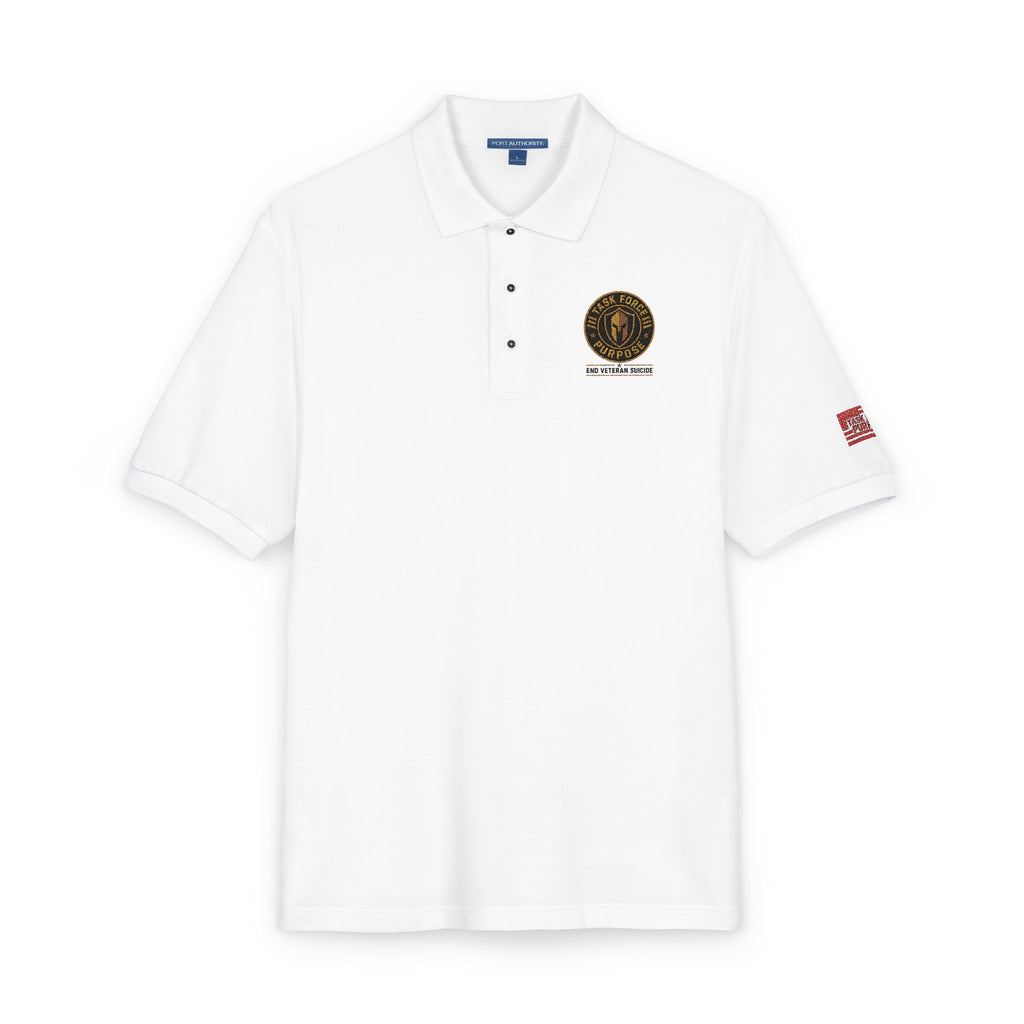 Embroidered Task Force Purpose Crest Polo Shirt — Classic Casual Work & Golf Tee