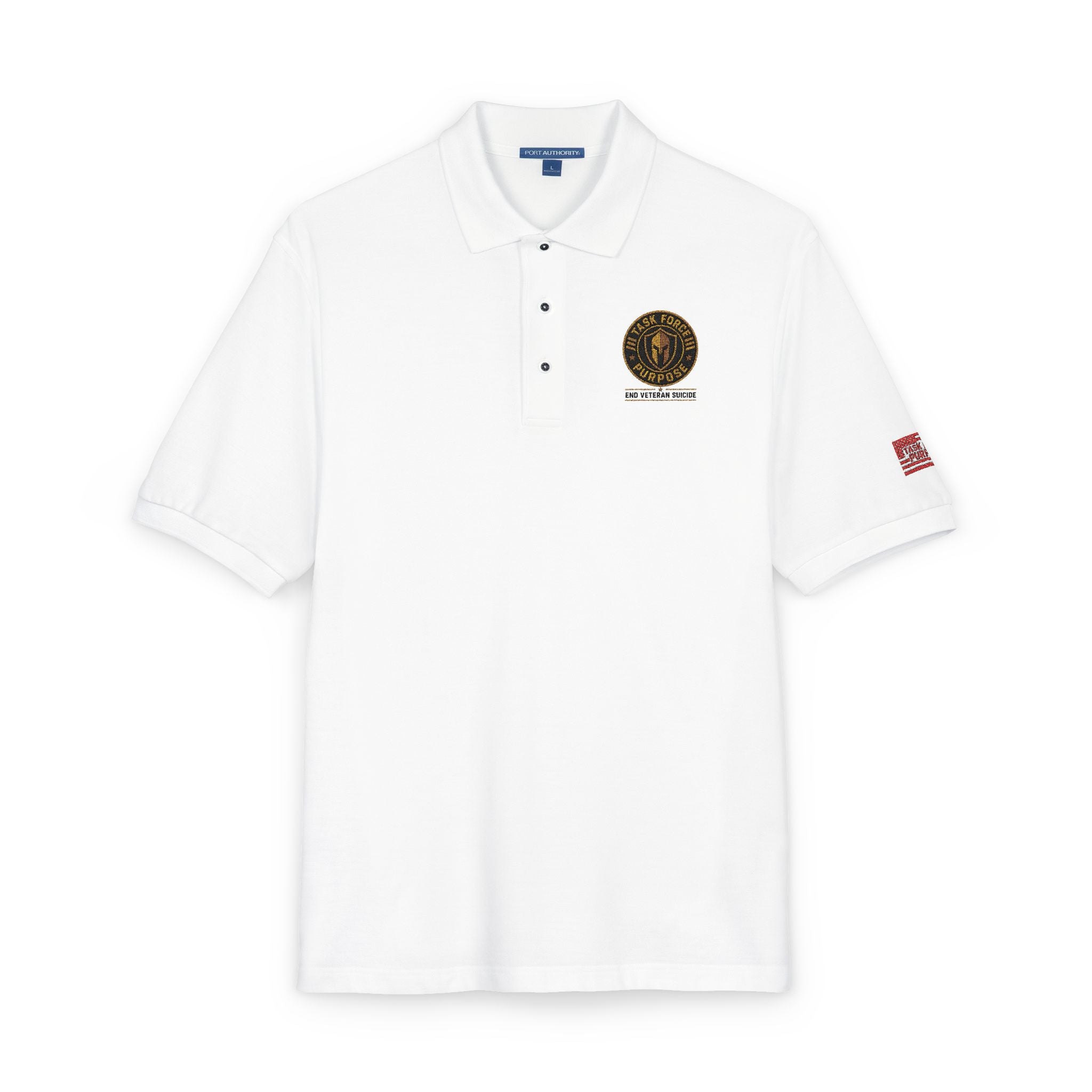 Embroidered Task Force Purpose Crest Polo Shirt — Classic Casual Work & Golf Tee