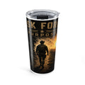 20oz Military Soldier Tumbler – "Ask For Purpose" Insulated Travel Cup