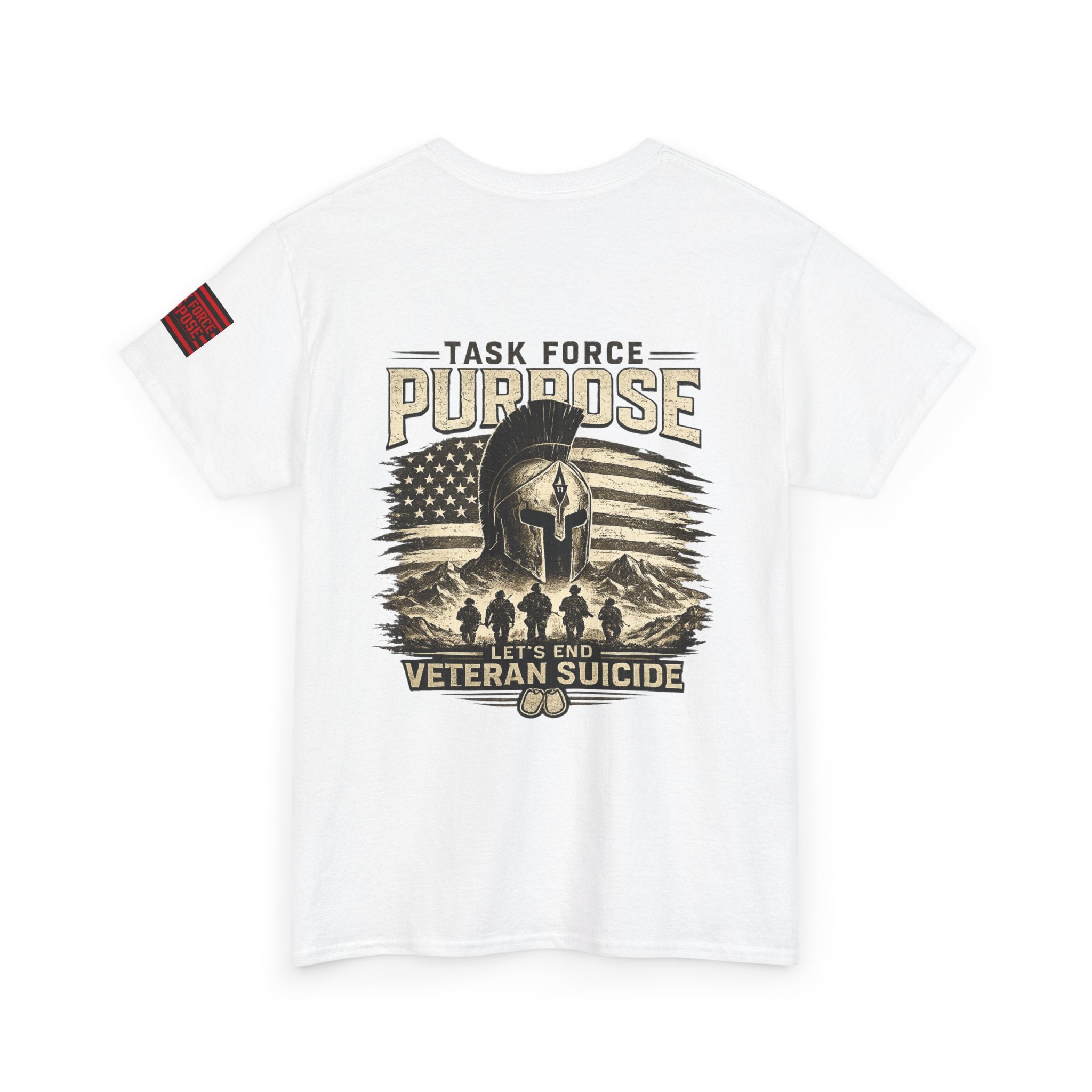 Veteran Support Tee — "Task Force Purpose: Let's End Veteran Suicide" Cotton Shirt