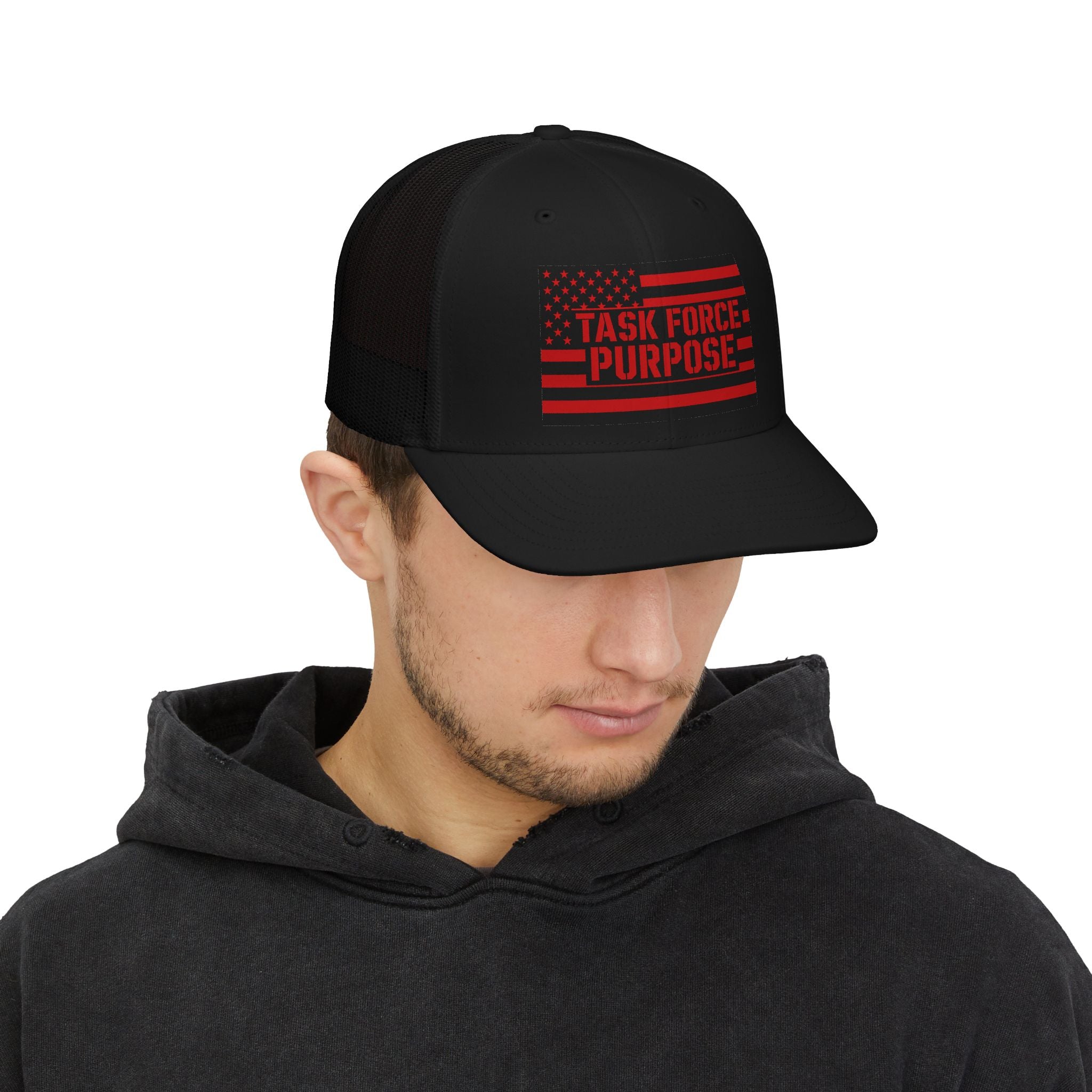 Task Force Purpose Red & Black Trucker Cap