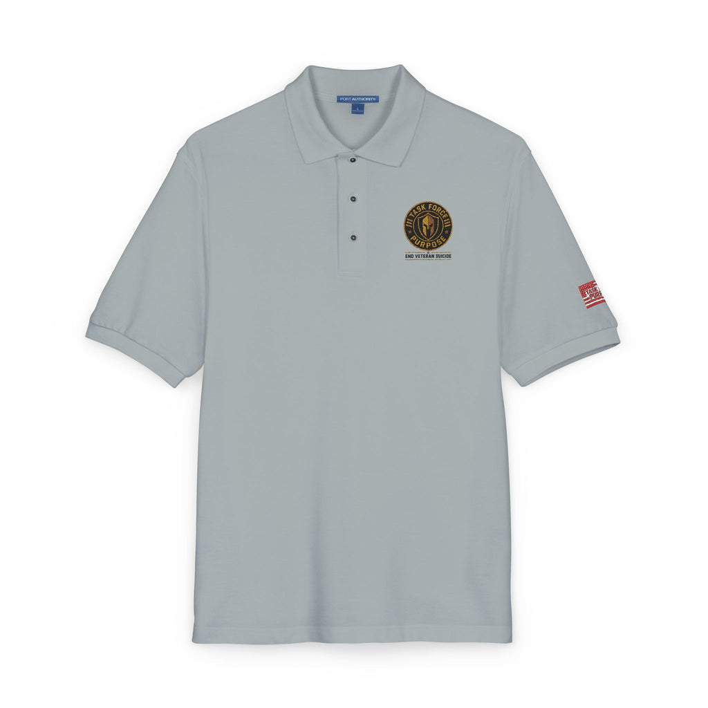 Embroidered Task Force Purpose Crest Polo Shirt — Classic Casual Work & Golf Tee
