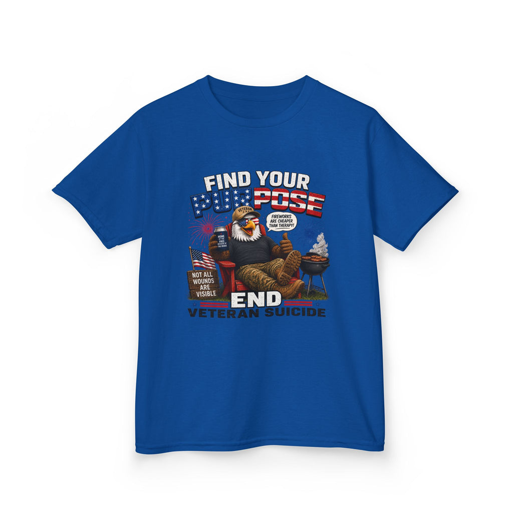 Kids Tee — “Find Your Purpose: End Veteran Suicide” Patriotic Support T‑Shirt