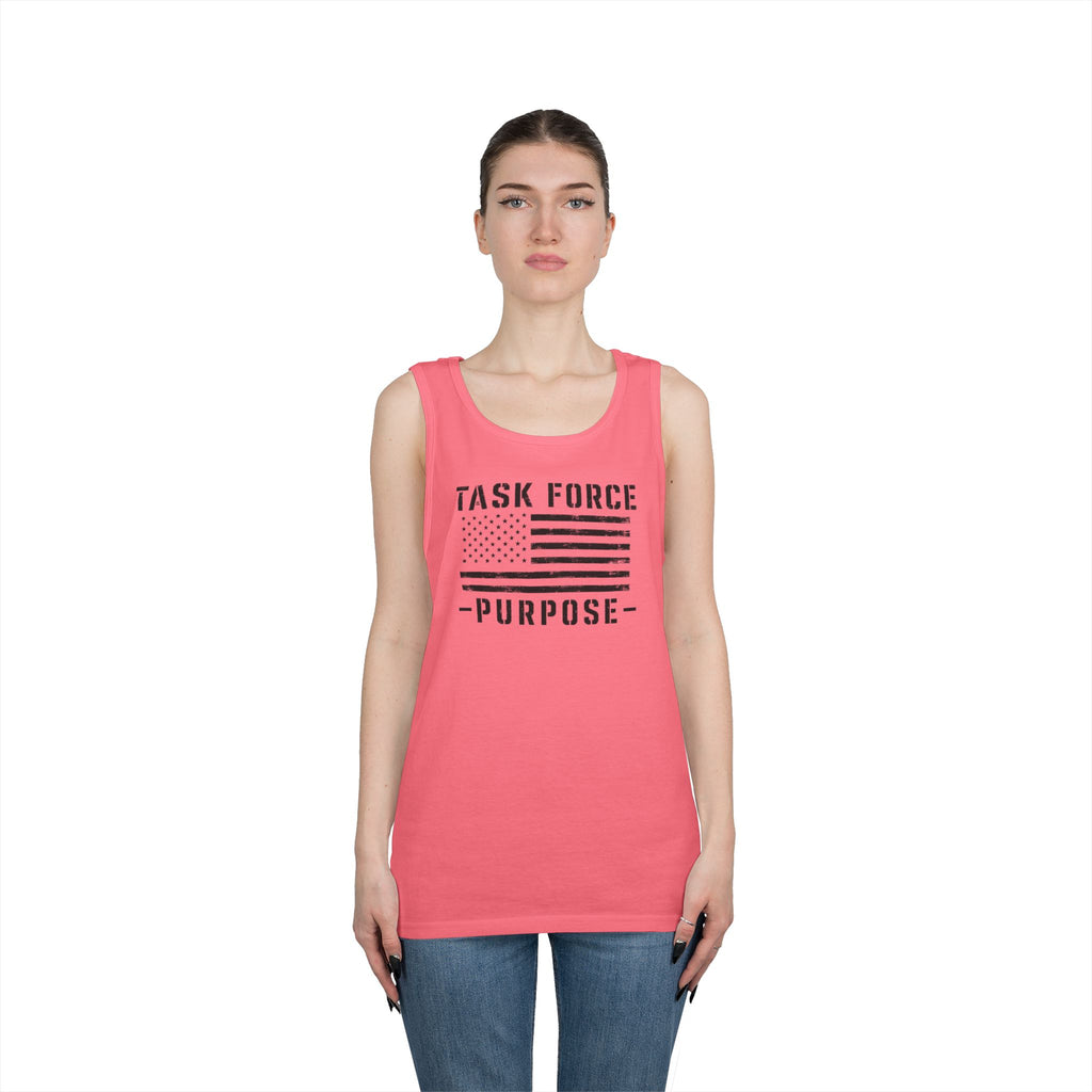 Veteran Support Tank Top — “Task Force Purpose” Flag & “Not All Wounds Are Visible” Skull Back