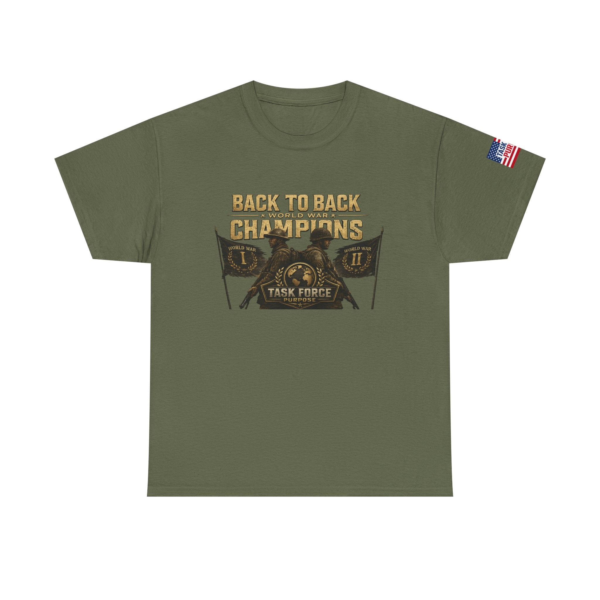 T-Shirt — "Back to Back Champions" Task Force Military Crew Tee