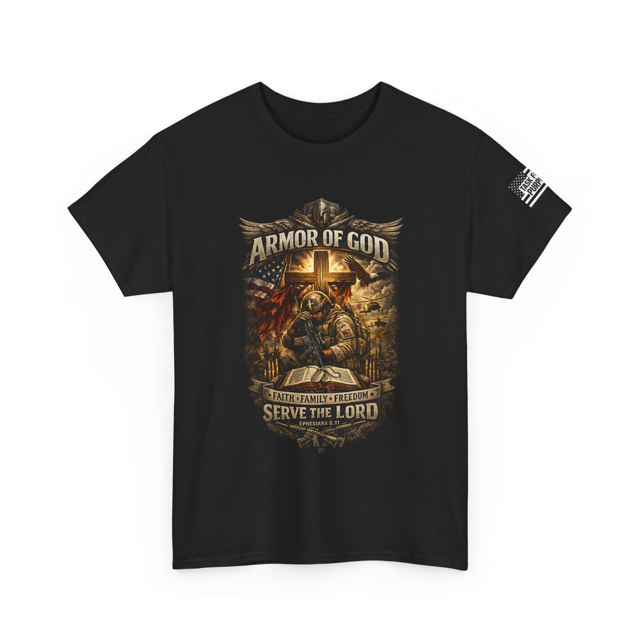 Armor of God T-Shirt — Christian Faith Tee “Serve the Lord”