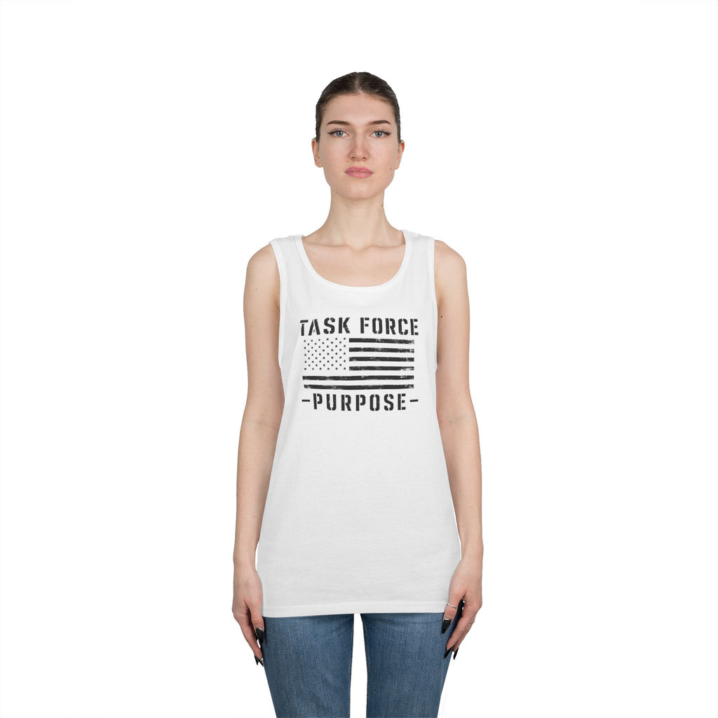 Veteran Support Tank Top — “Task Force Purpose” Flag & “Not All Wounds Are Visible” Skull Back