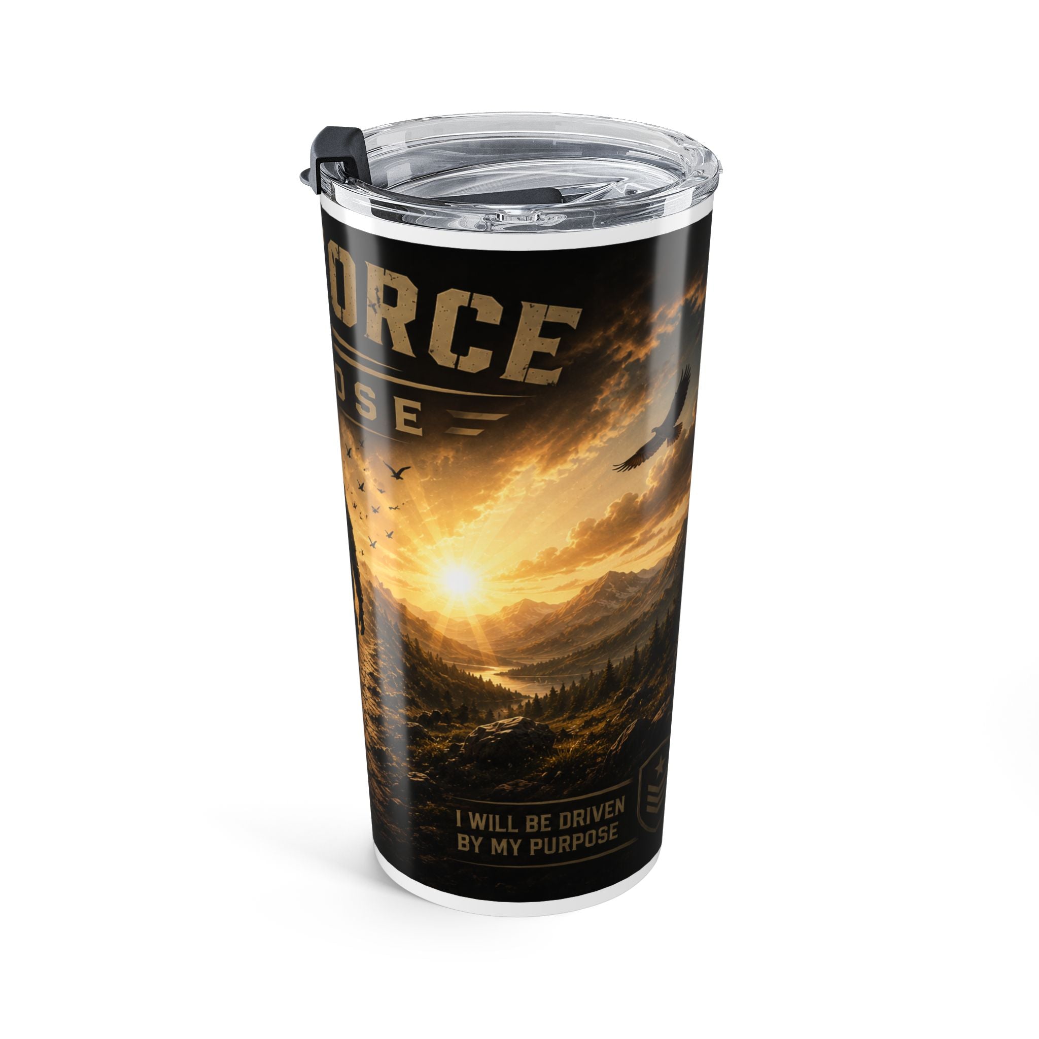 20oz Military Soldier Tumbler – "Ask For Purpose" Insulated Travel Cup