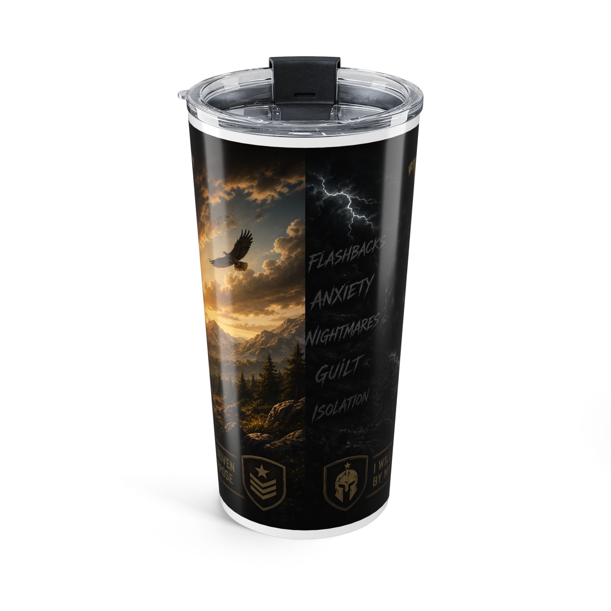 20oz Military Soldier Tumbler – "Ask For Purpose" Insulated Travel Cup