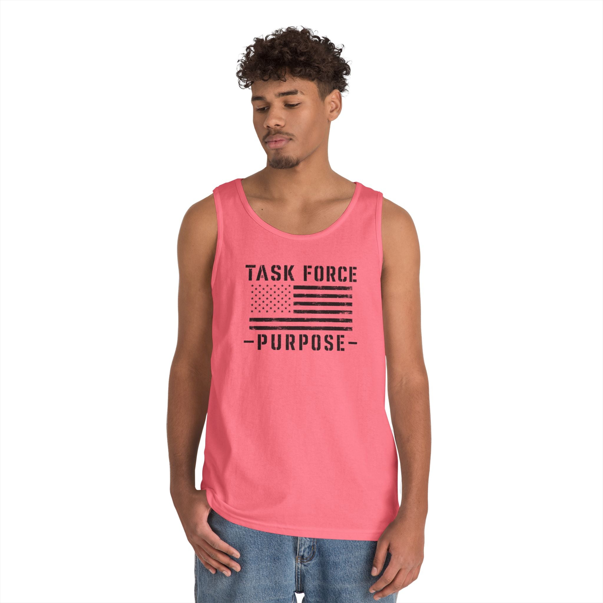 Veteran Support Tank Top — “Task Force Purpose” Flag & “Not All Wounds Are Visible” Skull Back