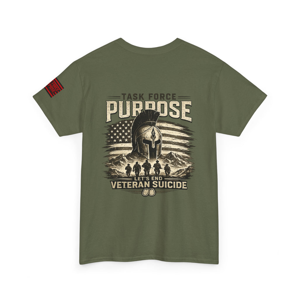Veteran Support Tee — "Task Force Purpose: Let's End Veteran Suicide" Cotton Shirt
