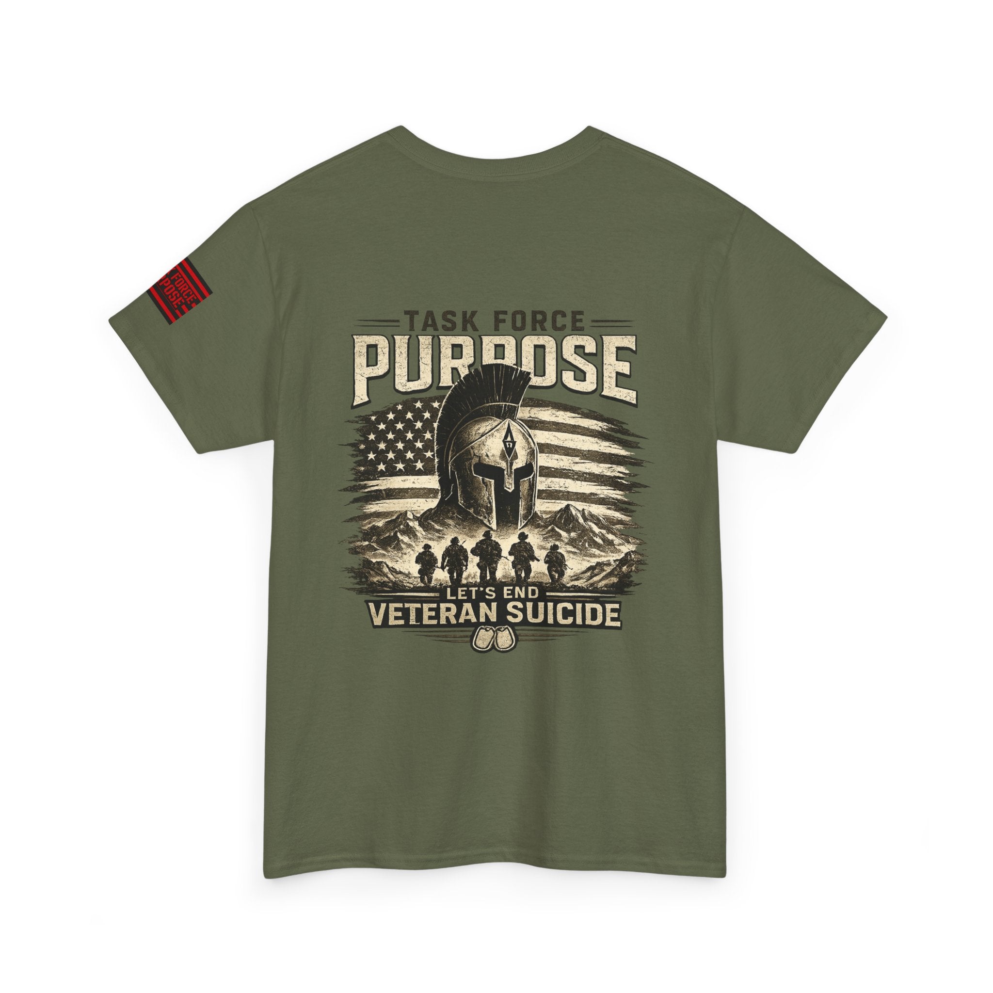 Veteran Support Tee — "Task Force Purpose: Let's End Veteran Suicide" Cotton Shirt