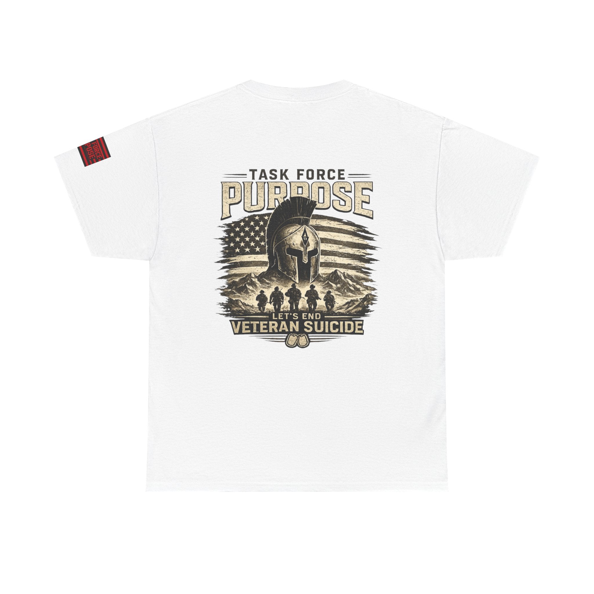 Veteran Support Tee — "Task Force Purpose: Let's End Veteran Suicide" Cotton Shirt