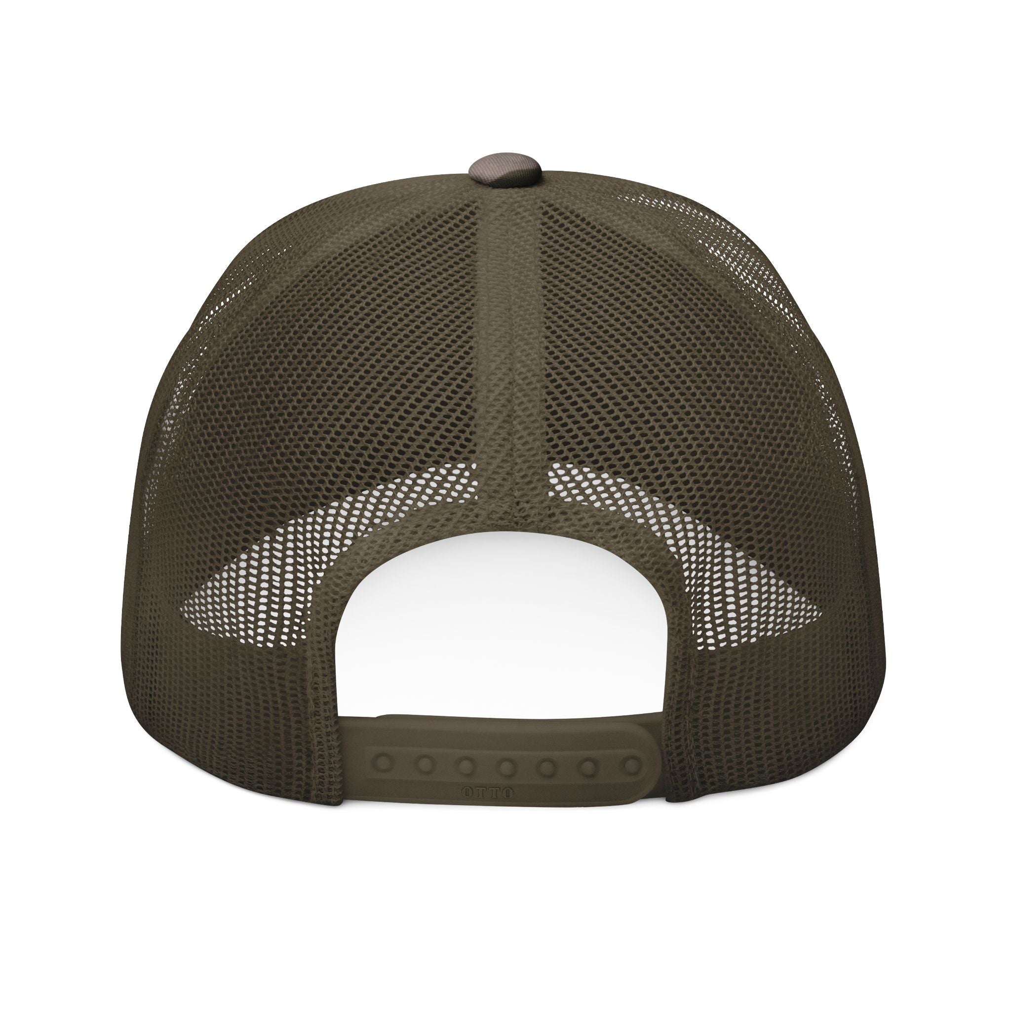 Camo Trucker Hat — Embroidered American Flag "Task Force" Patch