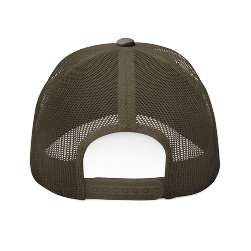 Camo Trucker Hat — Embroidered American Flag "Task Force" Patch