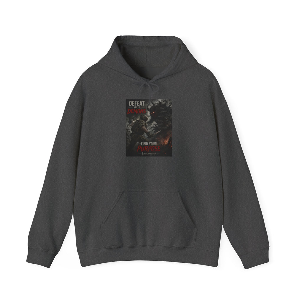 Hoodie - "Defeat Your Demons" Gothic Warrior Graphic Hoodie