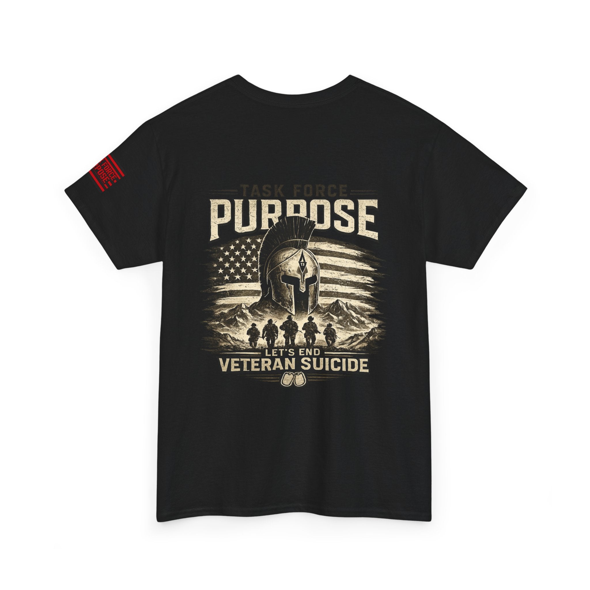 Veteran Support Tee — "Task Force Purpose: Let's End Veteran Suicide" Cotton Shirt