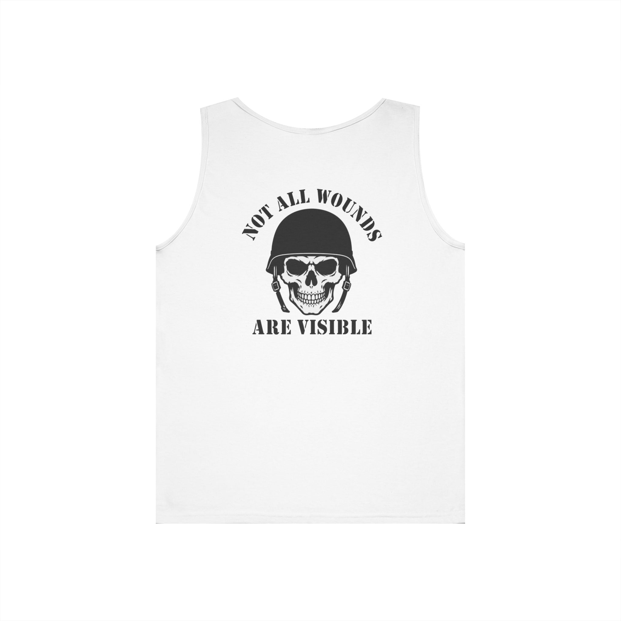 Veteran Support Tank Top — “Task Force Purpose” Flag & “Not All Wounds Are Visible” Skull Back