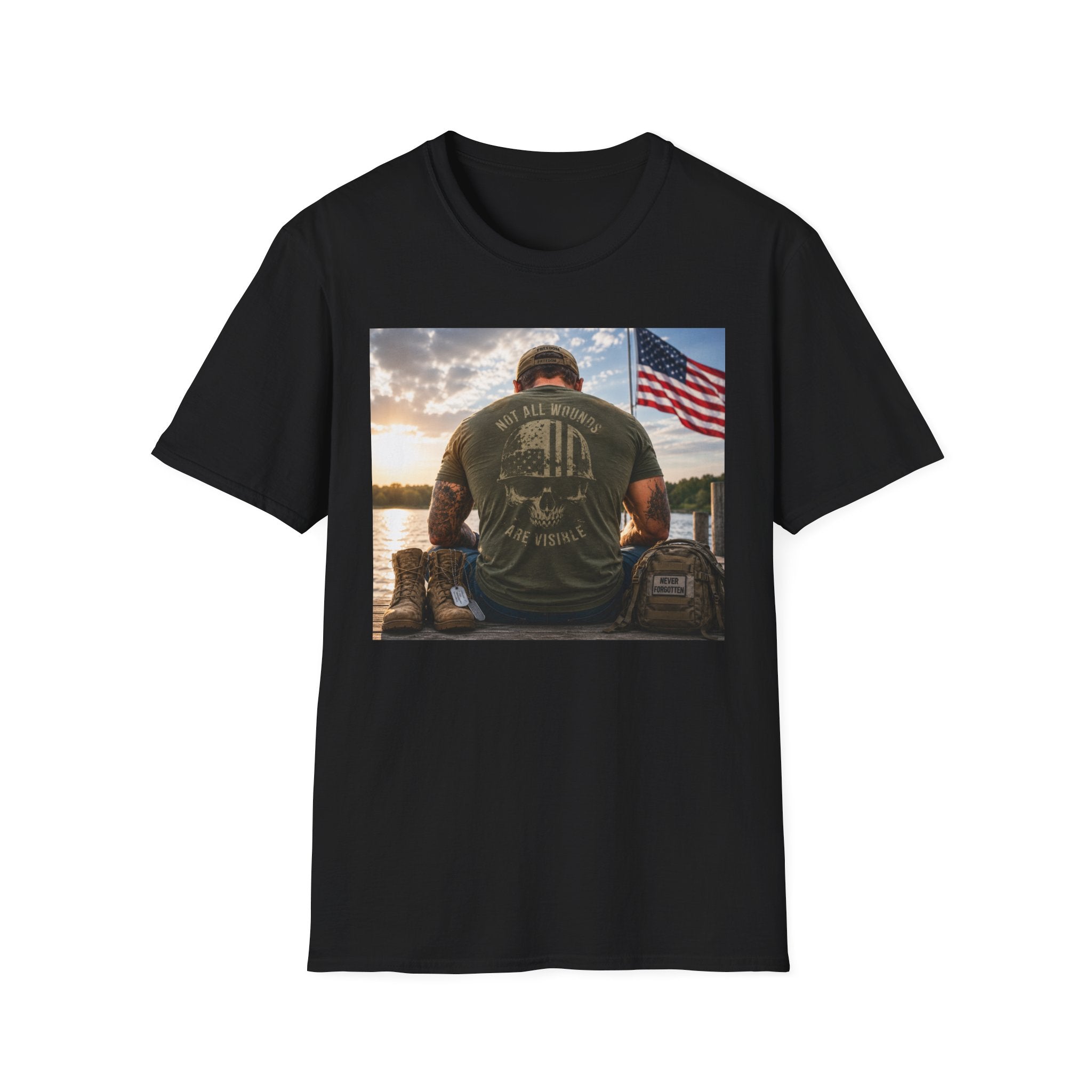 Veteran Tribute T-Shirt — "Find Your Purpose! Task Force Purpose" Military American Flag Design