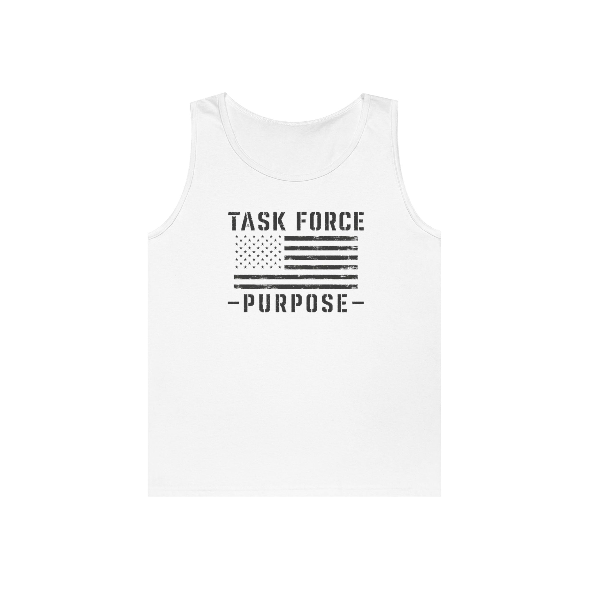 Veteran Support Tank Top — “Task Force Purpose” Flag & “Not All Wounds Are Visible” Skull Back