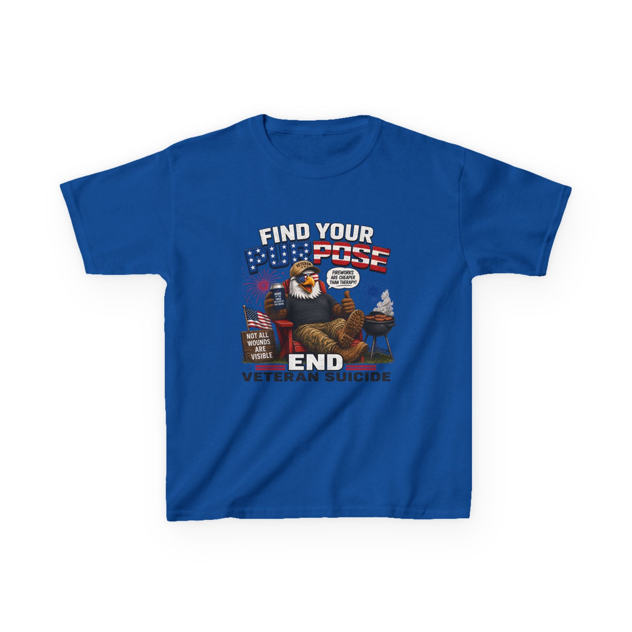 Kids Tee — “Find Your Purpose: End Veteran Suicide” Patriotic Support T‑Shirt
