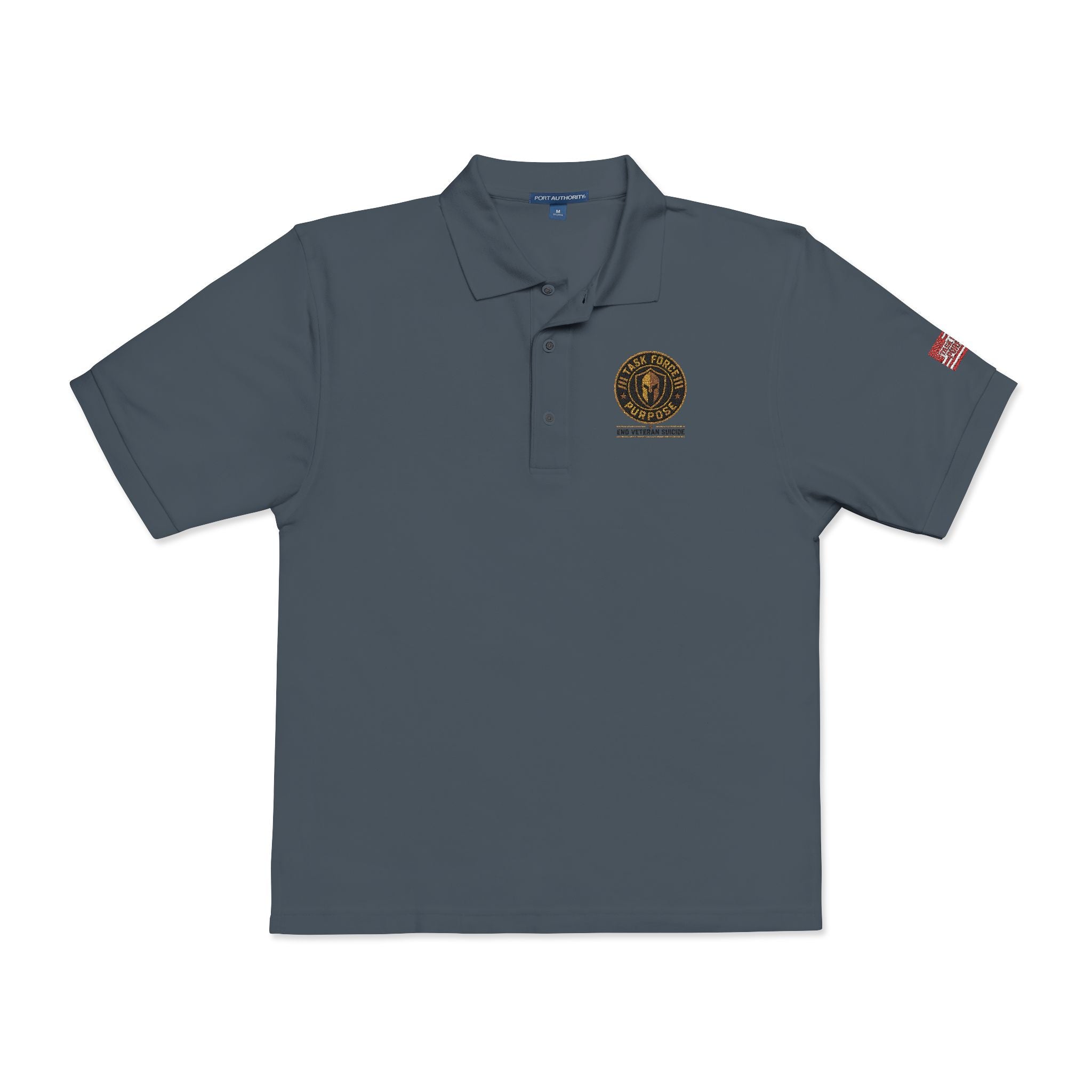 Embroidered Task Force Purpose Crest Polo Shirt — Classic Casual Work & Golf Tee
