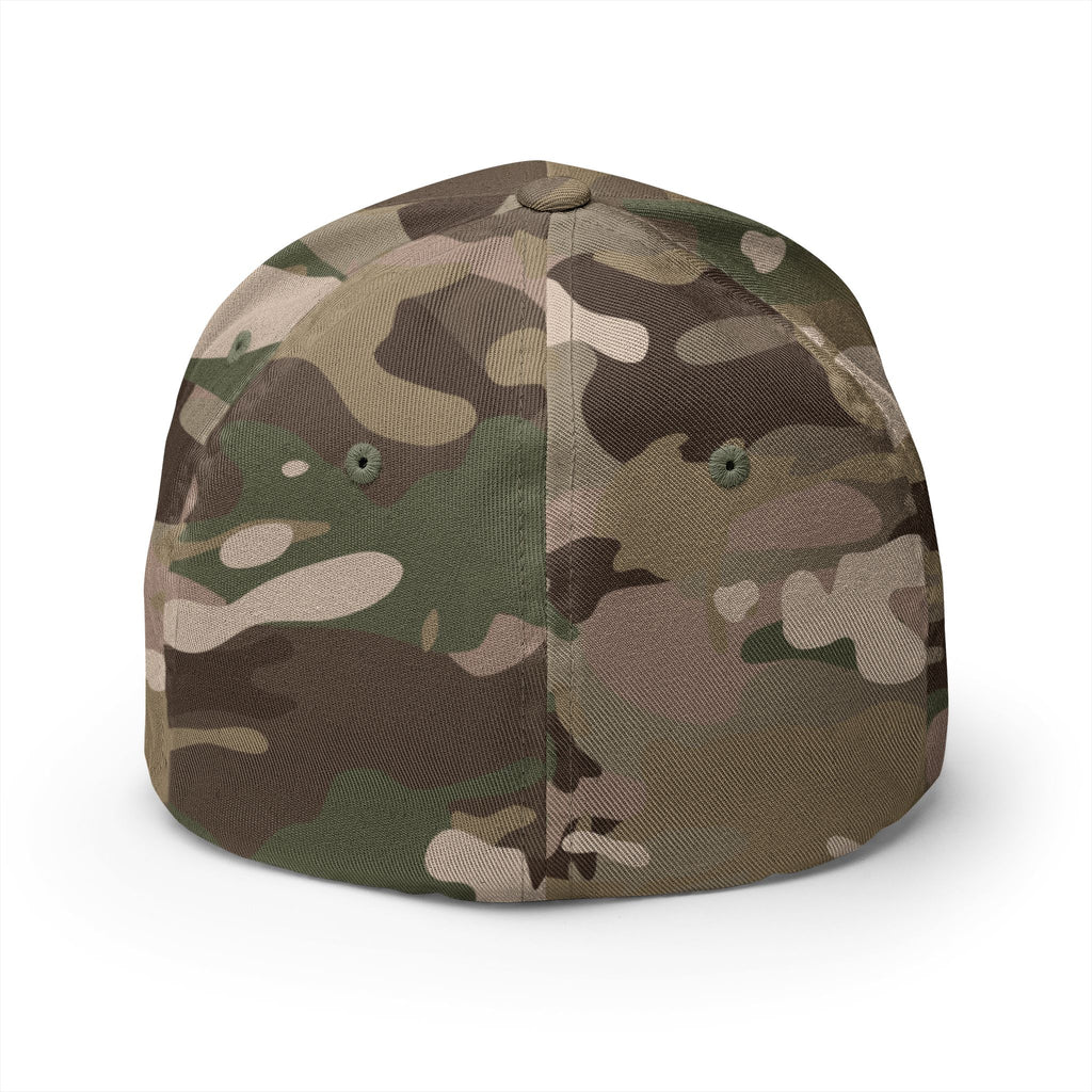 Camo Spartan Helmet Embroidered Cap — Military Style Closed-Back Hat