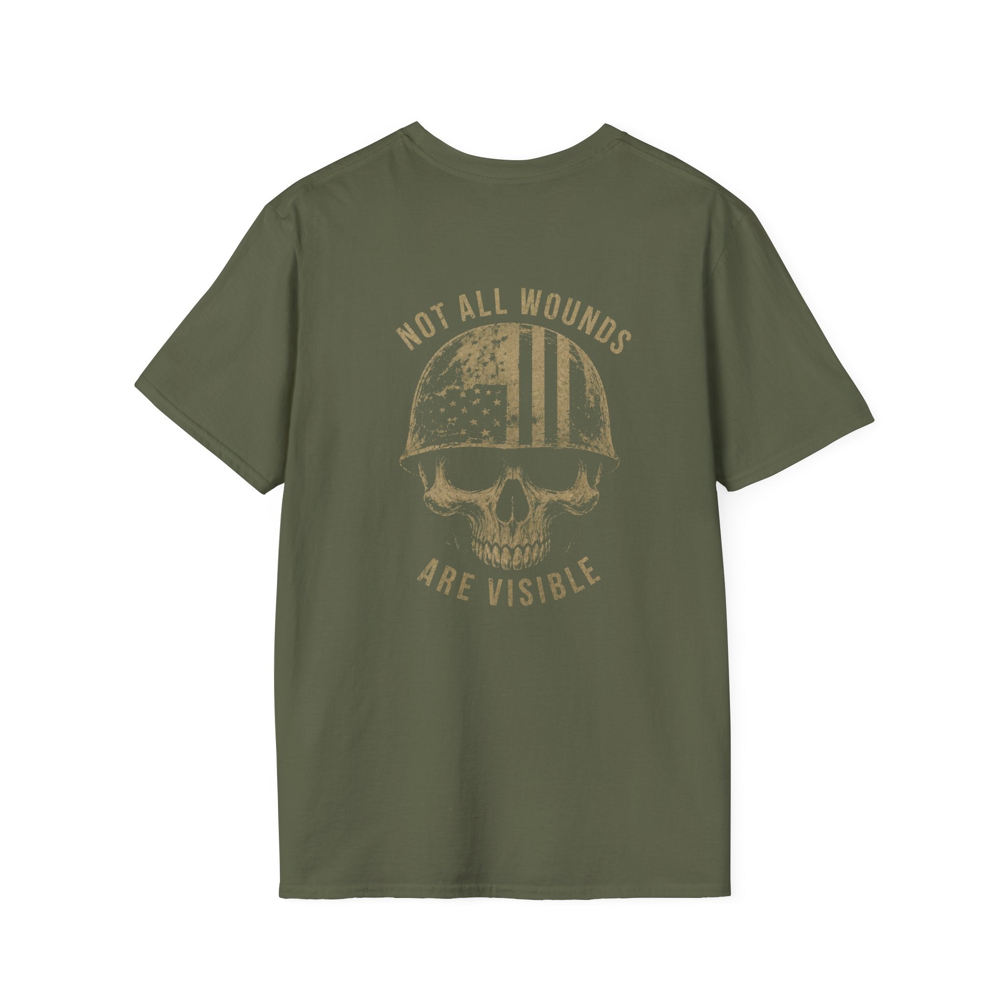 Task Force Purpose Tee — "Not All Wounds Are Visible" Military Skull T-Shirt