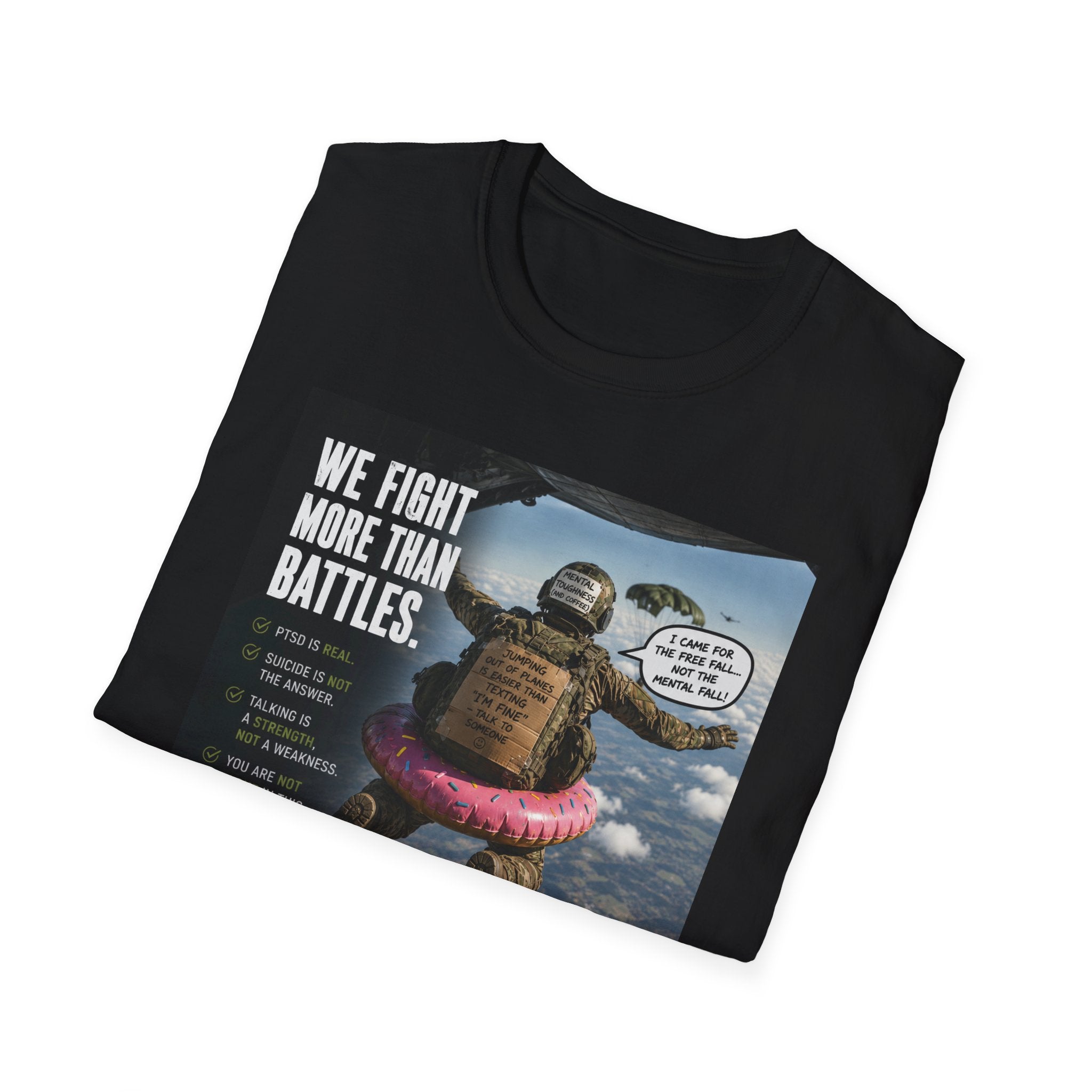 Find Your Purpose Military Veteran T-Shirt — We Fight More Than Battles Poster Design